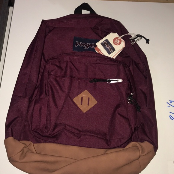 burgundy book bag